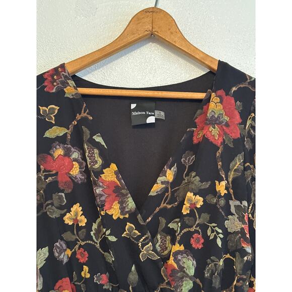 Madison Tara Dress 6 Sheer Fall Floral Lined Handkerchief Hem Fairy Whimsigoth - Picture 6 of 16